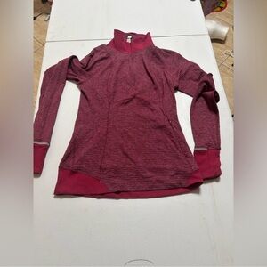 Lululemon Runderful 1/2 Zip Mini Check Pique Drama Heathered Berry Rumble Size 8